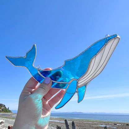 Vancouver Island Souvenir Stained Glass Suncatcher Humpback Whale - Custom
