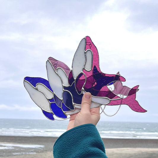 Wholesale Stained Glass Suncatcher Orca Whale Pack of 3