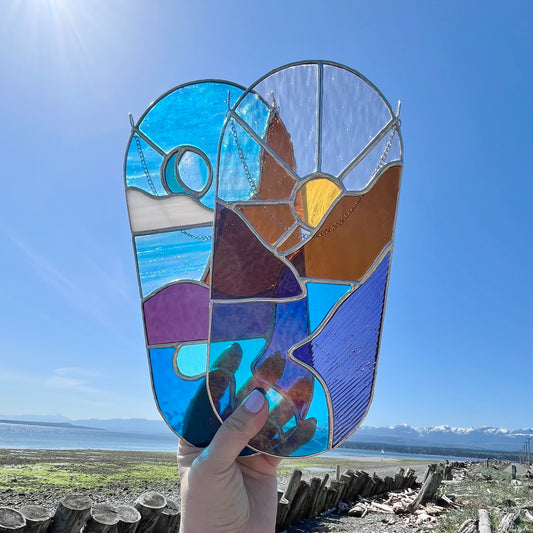 Wholesale Stained Glass Suncatcher Landscape Pack of 2
